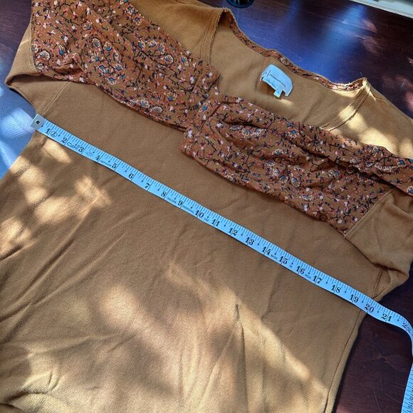 ANTHROPOLOGIE Annette Thermal Waffle Knit/Floral Top - Small - Picture 7 of 8